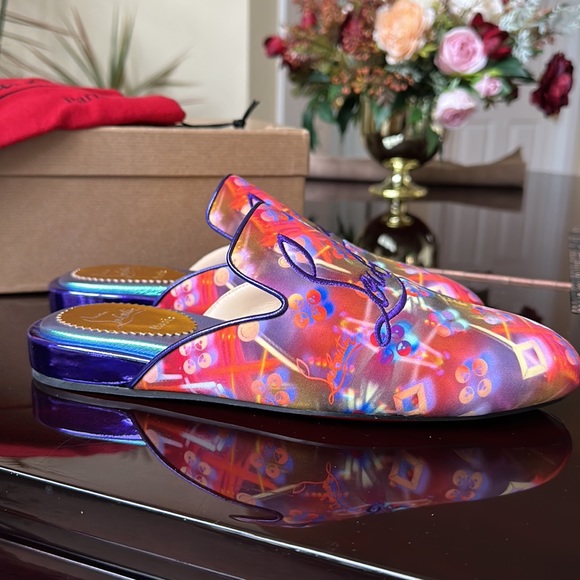 ⭐️⭐️⭐️SOLD ⭐️⭐️⭐️Christian Louboutin Navy Coolito Disco Mule Slippers - Picture 14 of 17